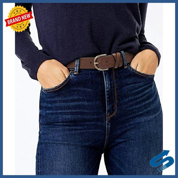 Women\'s Casual Cross Band Belt with Round Buckle for Jeans & Dresses